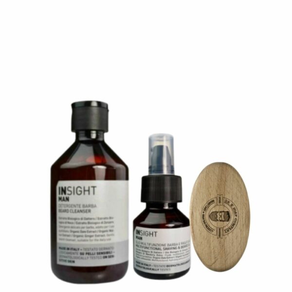 Insight Man Kit Barba- Shampoo + Olio + Spazzola Ovale