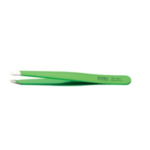 ESTAS PINZETTA INOX OBLIQUA FLUO GREEN