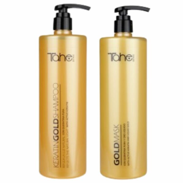 Tahe Keratin Gold Shampoo 1000 ml + Tahe Botanic Gold Mask 1000 ml