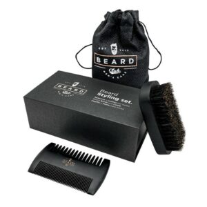 Beard Club Styling Set Spazzola & Pettine da Barba con Custodia